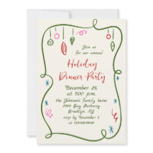 Hand getekend grillig kerstdiner