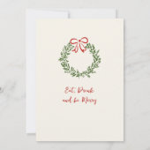 Hand getekend grillig kerstdiner kaart (Achterkant)