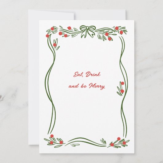 Hand getekend grillig kerstdiner kaart (Achterkant)