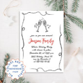 Hand getekend grillig kerstdiner kaart