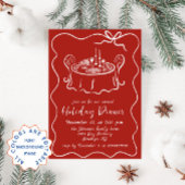 Hand getekend grillig kerstdiner kaart