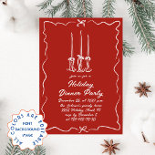 Hand getekend grillig kerstdiner kaart