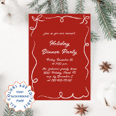 Hand getekend grillig kerstdiner kaart