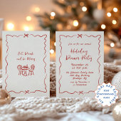 Hand getekend grillig kerstdiner kaart