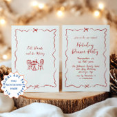 Hand getekend grillig kerstdiner kaart