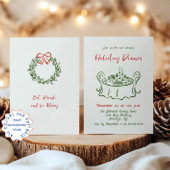 Hand getekend grillig kerstdiner kaart