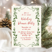 Hand getekend grillig kerstdiner kaart