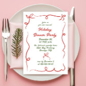 Hand getekend grillig kerstdiner kaart