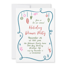 Hand getekend grillig kerstdiner