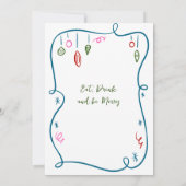 Hand getekend grillig kerstdiner kaart (Achterkant)