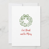 Hand getekend grillig kerstdiner kaart (Achterkant)