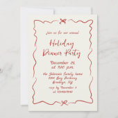 Hand getekend grillig kerstdiner kaart (Voorkant)