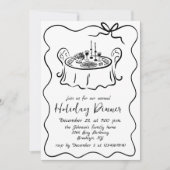 Hand getekend grillig kerstdiner kaart (Voorkant)