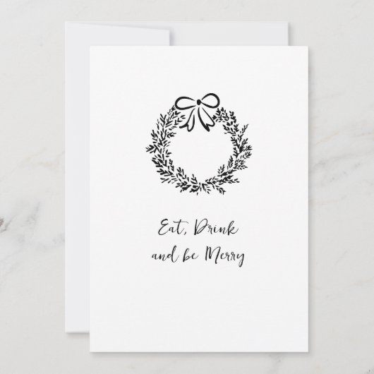 Hand getekend grillig kerstdiner kaart (Achterkant)