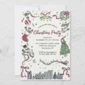 Hand getekend grillig kerstfeest kaart (Voorkant)