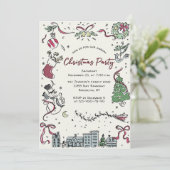 Hand getekend grillig kerstfeest kaart (Staand voorkant)