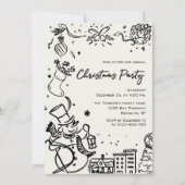 Hand getekend grillig kerstfeest kaart (Voorkant)