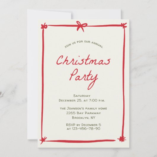 Hand getekend grillig kerstfeest kaart (Voorkant)