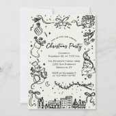 Hand getekend grillig kerstfeest kaart (Voorkant)