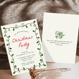 Hand getekend grillig kerstfeest kaart