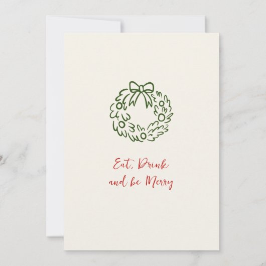 Hand getekend grillig kerstfeest kaart (Achterkant)