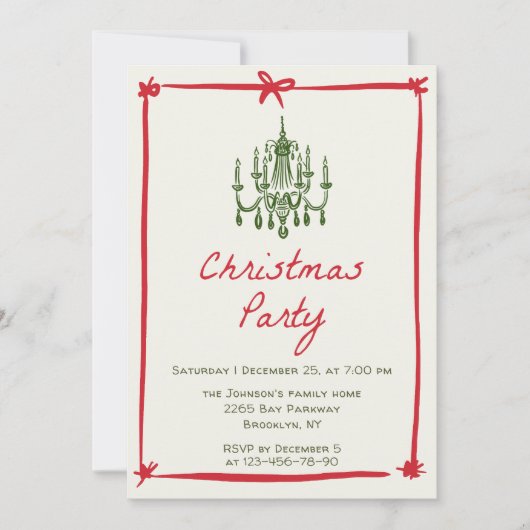 Hand getekend grillig kerstfeest kaart (Voorkant)