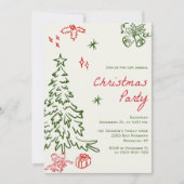 Hand getekend grillig kerstfeest kaart (Voorkant)