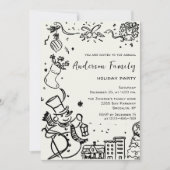 Hand getekend grillig kerstfeest kaart (Voorkant)