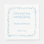 Hand getekend grillig licht blauw Wavy Lijst Quote Servet (Voorkant)