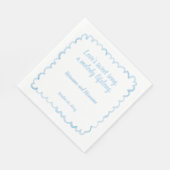 Hand getekend grillig licht blauw Wavy Lijst Quote Servet (Hoek)