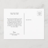 Hand getekend grillig lint Dank u briefkaart (Achterkant)