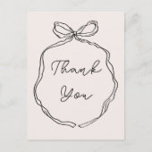 Hand getekend grillig lint Dank u briefkaart (Voorkant)