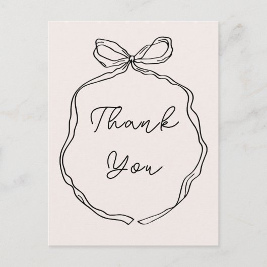 Hand getekend grillig lint Dank u briefkaart (Voorkant)