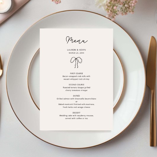 Hand getekend grillig lint randmenu met naam