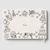 Hand getekend  grillige bruiloft gastenboek (Achterkant)