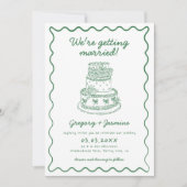 Hand getekend handgeschreven grillige groene bruil kaart (Voorkant)