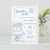 Hand getekend handgeschreven krabbel verjaardag kaart (Staand voorkant)