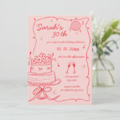 Hand getekend handgeschreven krabbel verjaardag kaart (Staand voorkant)