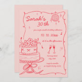 Hand getekend handgeschreven krabbel verjaardag kaart (Voorkant / Achterkant)