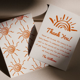 Hand getekend hier komt de zoon Baby shower Bedankkaart