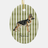 Hand getekend huisdierenportret Waterverf Duitse h Keramisch Ornament (Achterkant)