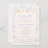 Hand getekend iets blauw Herfst Vrijgezellenfeest Kaart (Voorkant)