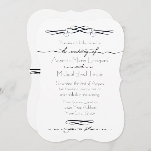 Hand getekend in beletterde kalligrafie script op  kaart (Voorkant / Achterkant)