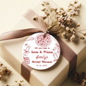 Hand Getekend is liefde & Pizza Bruiloft Feest Bedankjes Labels