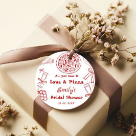 Hand Getekend is liefde & Pizza Bruiloft Feest Bedankjes Labels