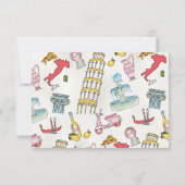 Hand getekend Italiaans Rome Details & Info Kaart (Achterkant)