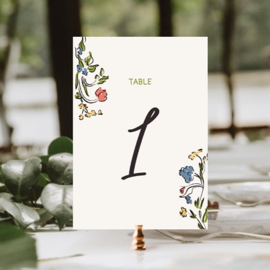 Hand getekend kleurrijk bloemig Vrijgezellenfeest Kaart