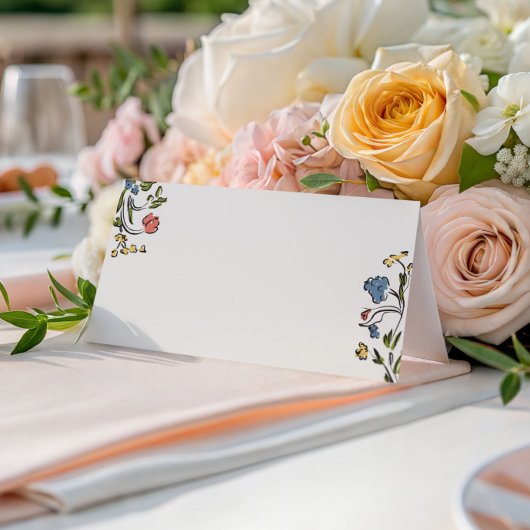 Hand getekend kleurrijk bloemig Vrijgezellenfeest Plaatskaartje