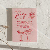 Hand getekend Kleurrijke Scribble 40e Dinner Verja Kaart