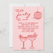 Hand getekend Kleurrijke Scribble 40e Foto Verjaar Kaart (Voorkant)